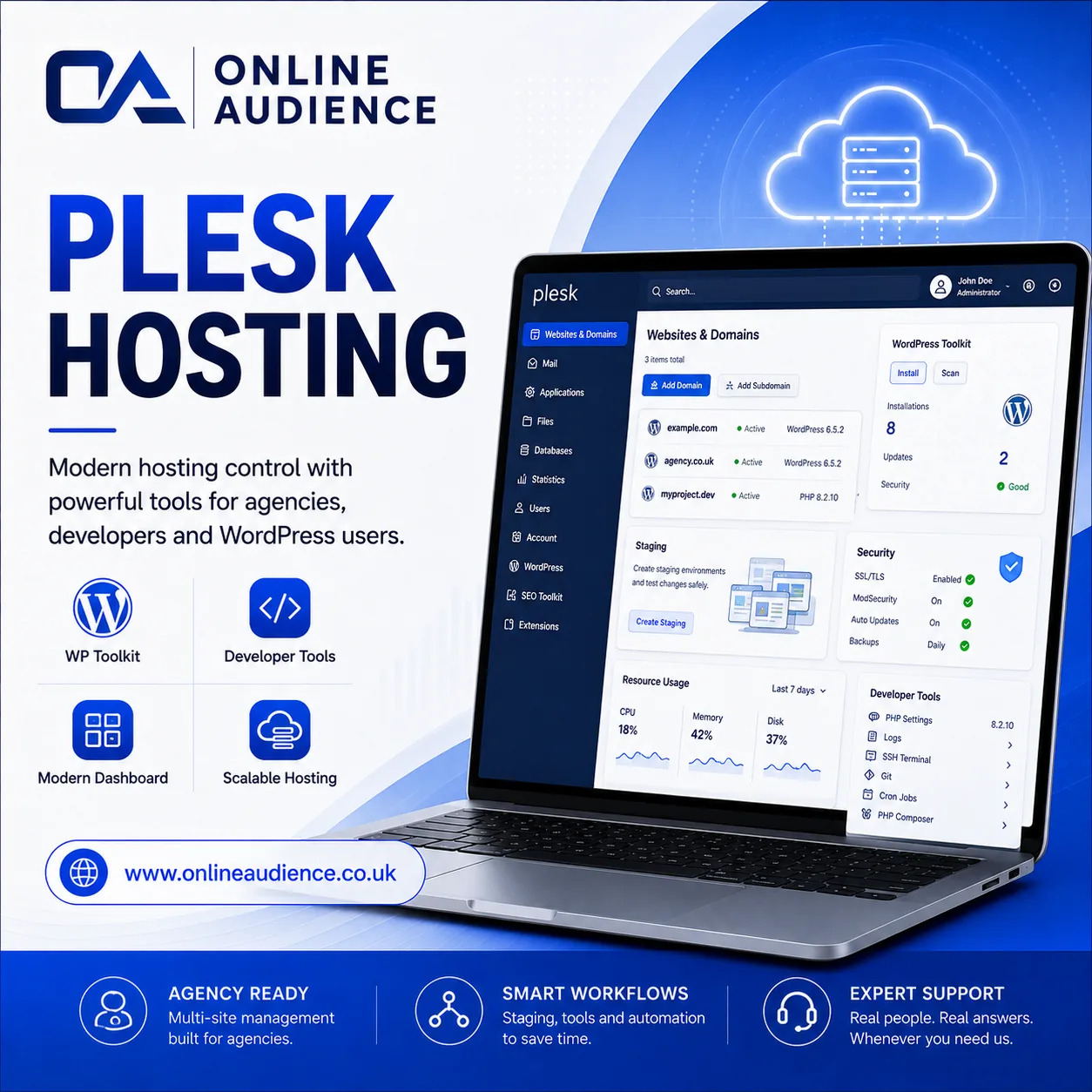 A modern hosting control option for agencies and WordPress users.